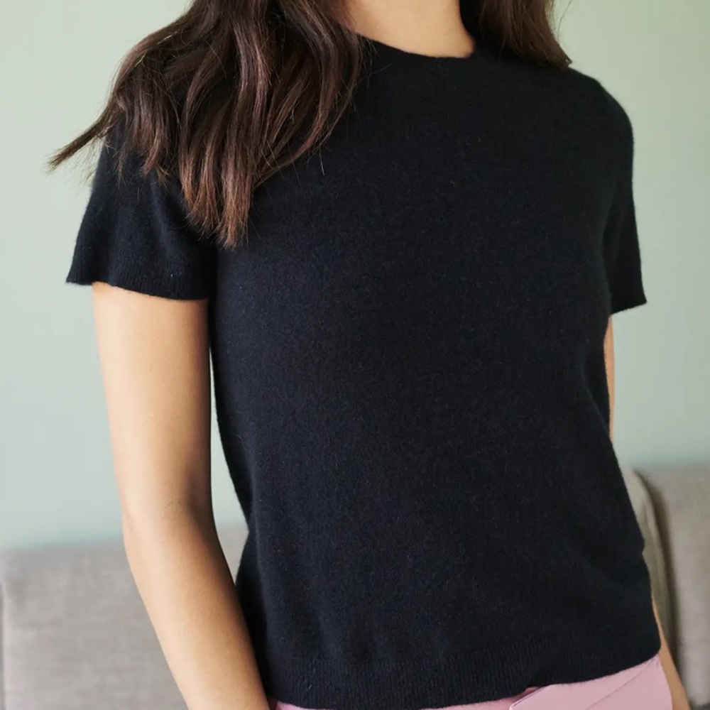 Quince Black Crew Neck Sweater